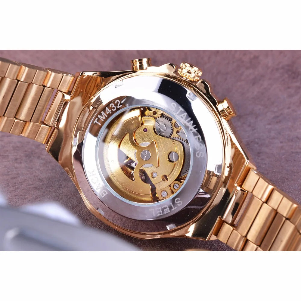 Winner Bezel Golden Montre Design Watches
